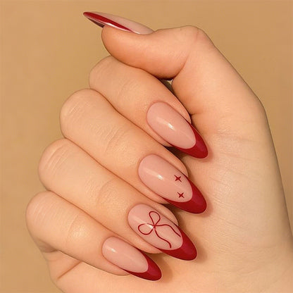 Elegant French Tip Design Press-On Nail Set Acalora