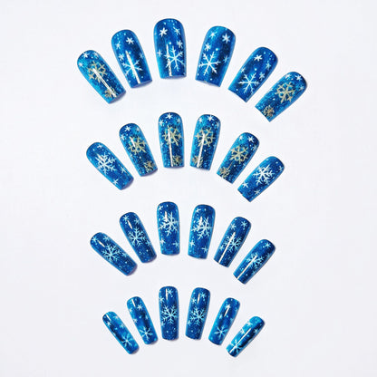Festive Winter-Themed Glitter Nail Art Acalora
