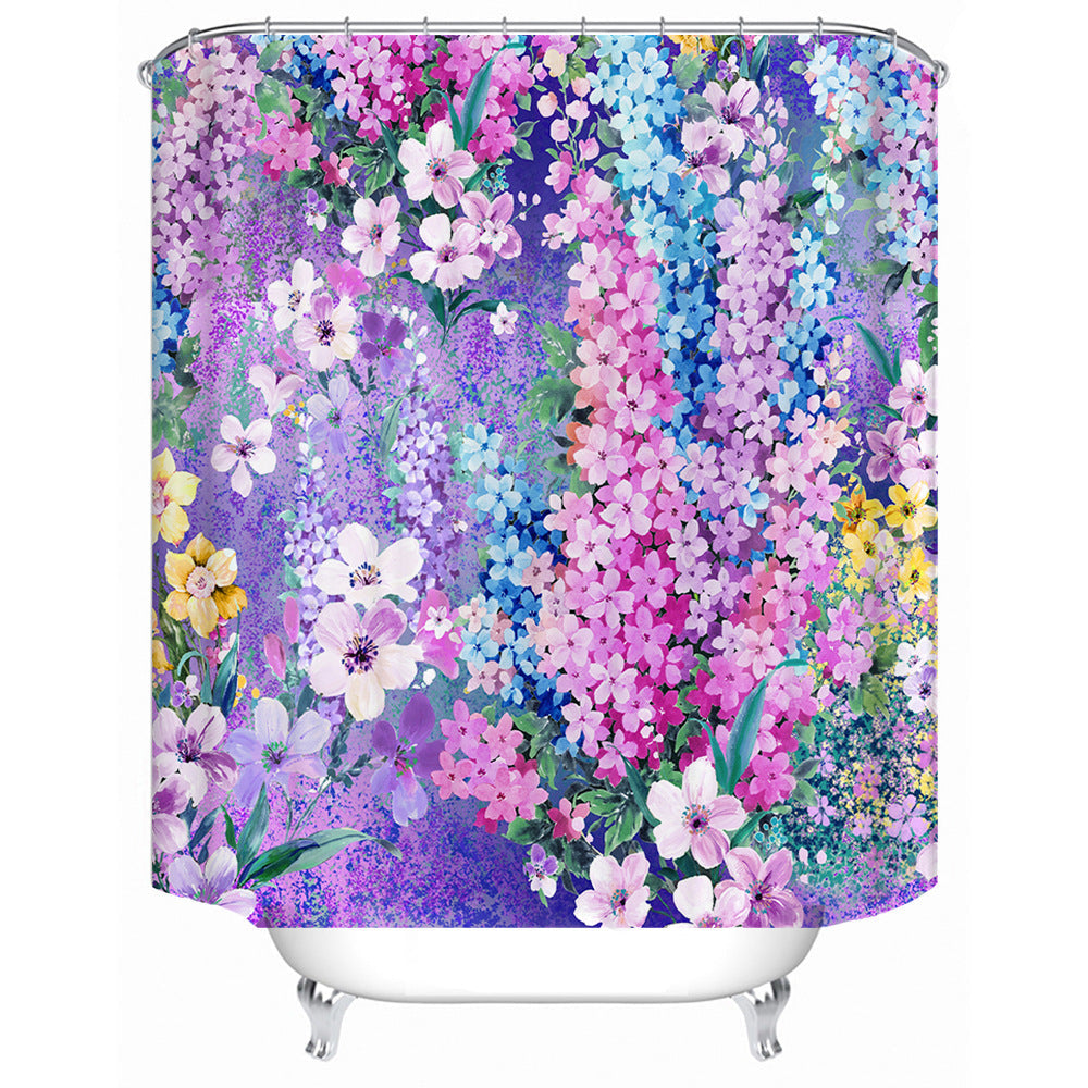 Butterfly-Inspired Floral Shower Curtain