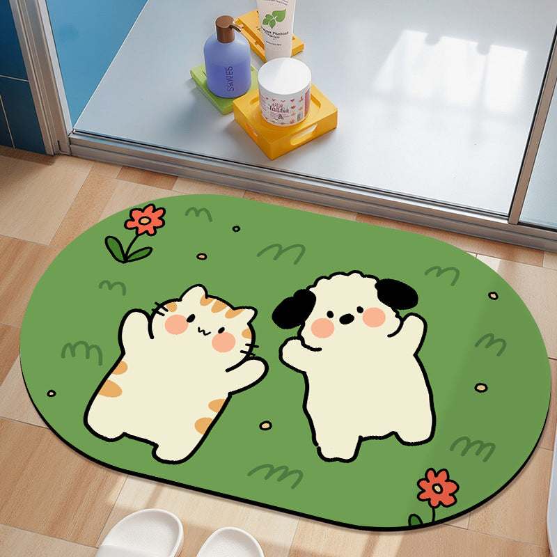Cute Cartoon Dog Bath Mat Acalora