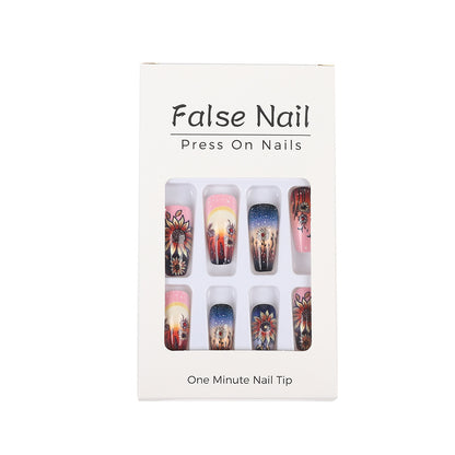 Art Nail Set with Bohemian Designs Acalora