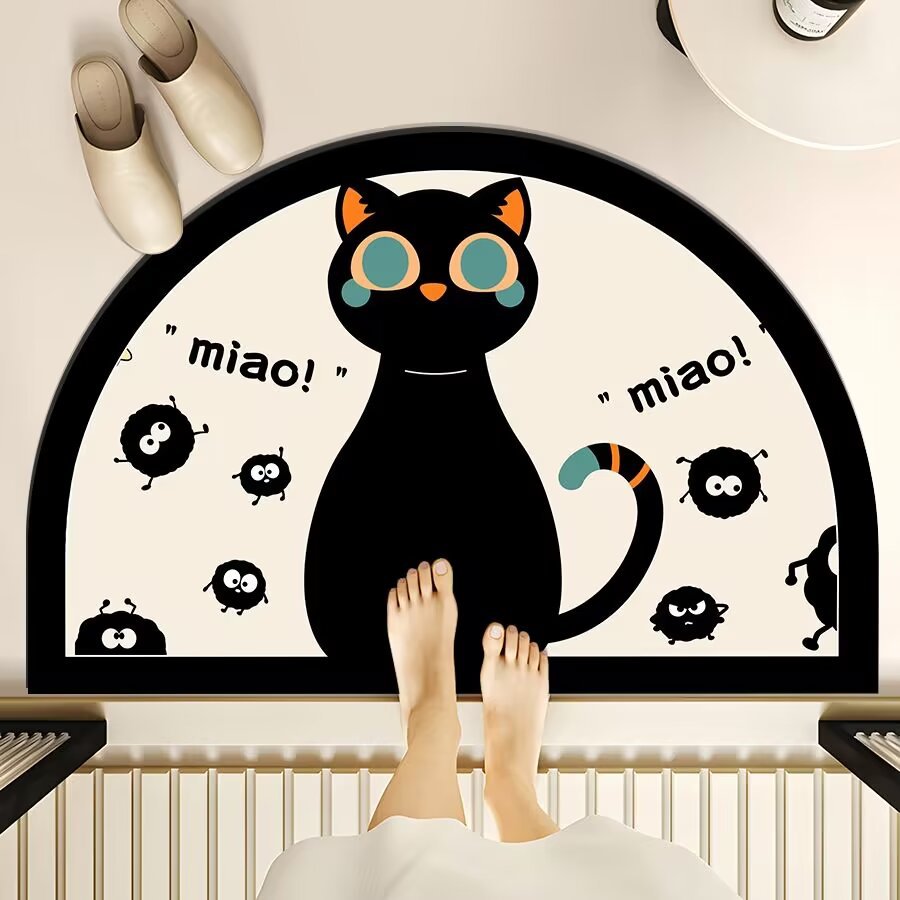 Fun Cat-Themed Bathroom Mat