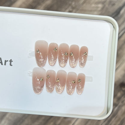 Elegant Stiletto Press-On Nail Set with Decorative Accents Acalora