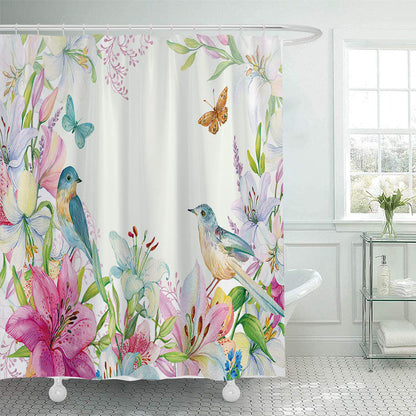 Floral Patterned Shower Curtain