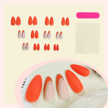 Artistic Press-On Nail Set with Elegant Design Acalora