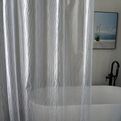 Textured Wave Pattern Shower Curtain