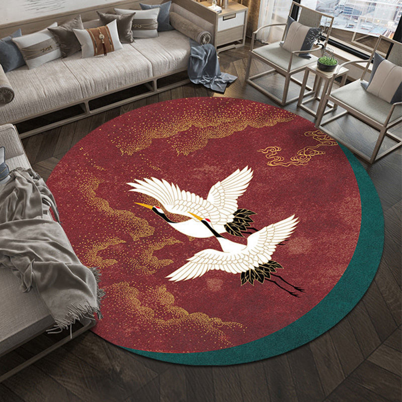 Decorative Round Fish Design Rug