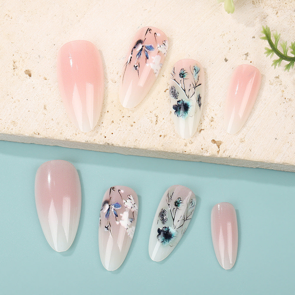 Artificial nails with flower design and shine Acalora
