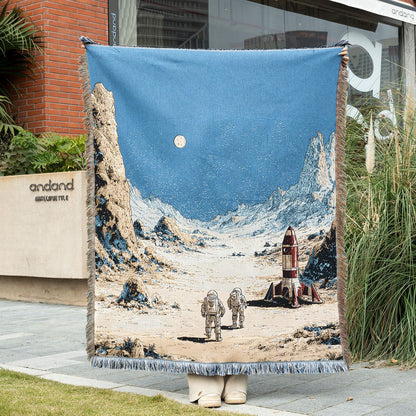 Artistic Space-Themed Throw Blanket