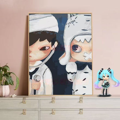 Playful Character Illustration Canvas Art