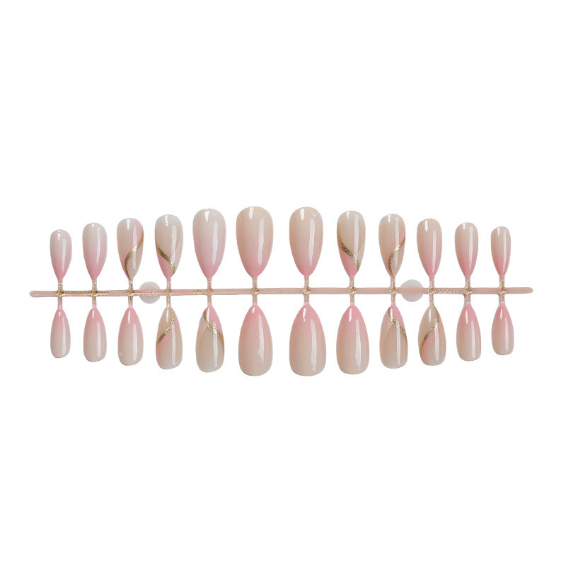High-Quality Press-On Nails with Elegant Gold Accent Designs Acalora