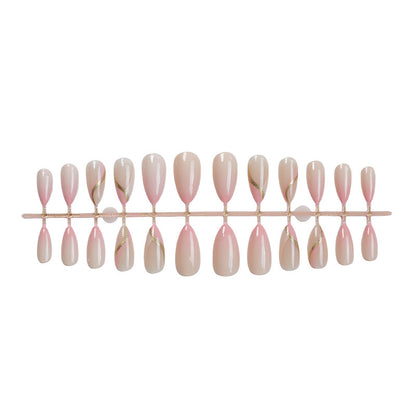 High-Quality Press-On Nails with Elegant Gold Accent Designs Acalora