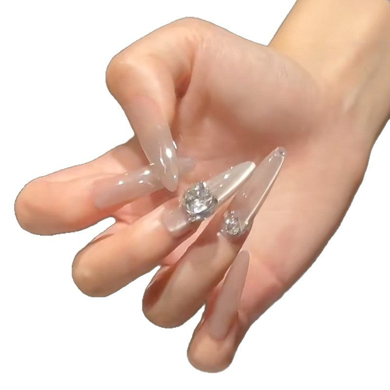 Artificial nail set with elegant tips and crystal accents Acalora