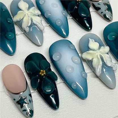 Artistic Cartoon-Themed Press-On Nail Art Set Acalora