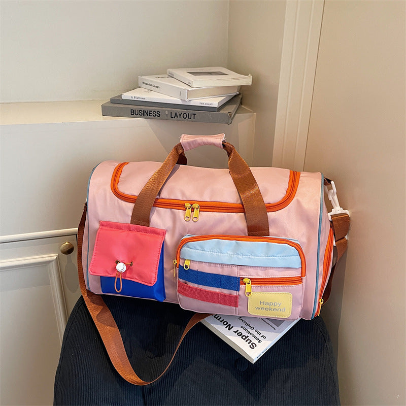 Colorful Multi-Pocket Travel Duffle Bag