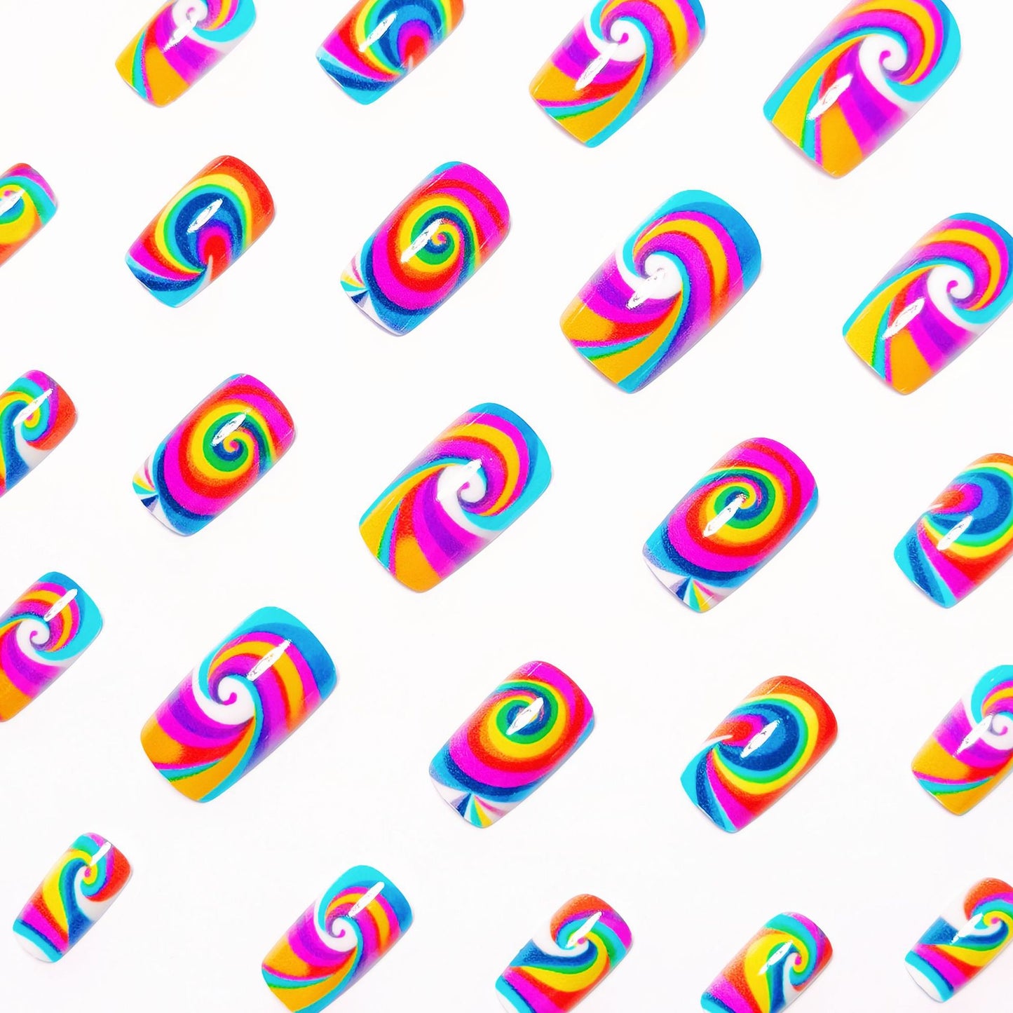 Psychedelic Swirl Nail Art Acalora