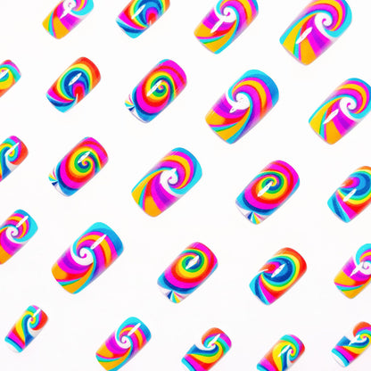 Psychedelic Swirl Nail Art Acalora
