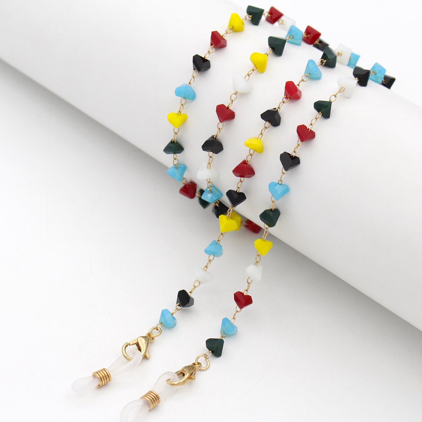 Heart Shaped Beaded Eyewear Chain Acalora