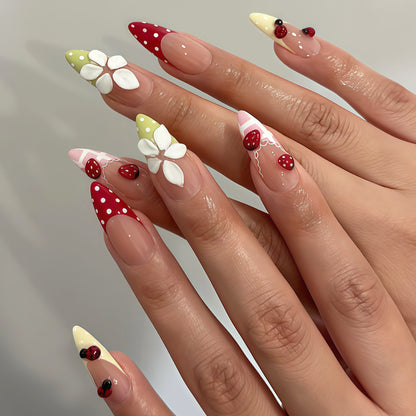 Creative Floral Themed Press-On Nail Art Kit Acalora
