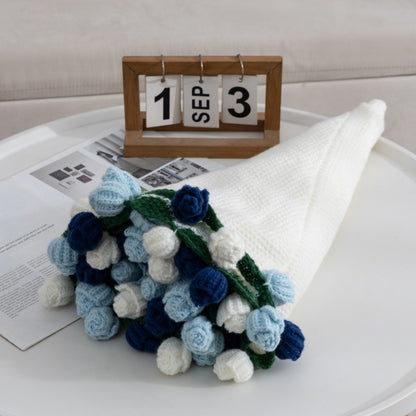 Floral Crochet Rose Bouquet Throw Blanket