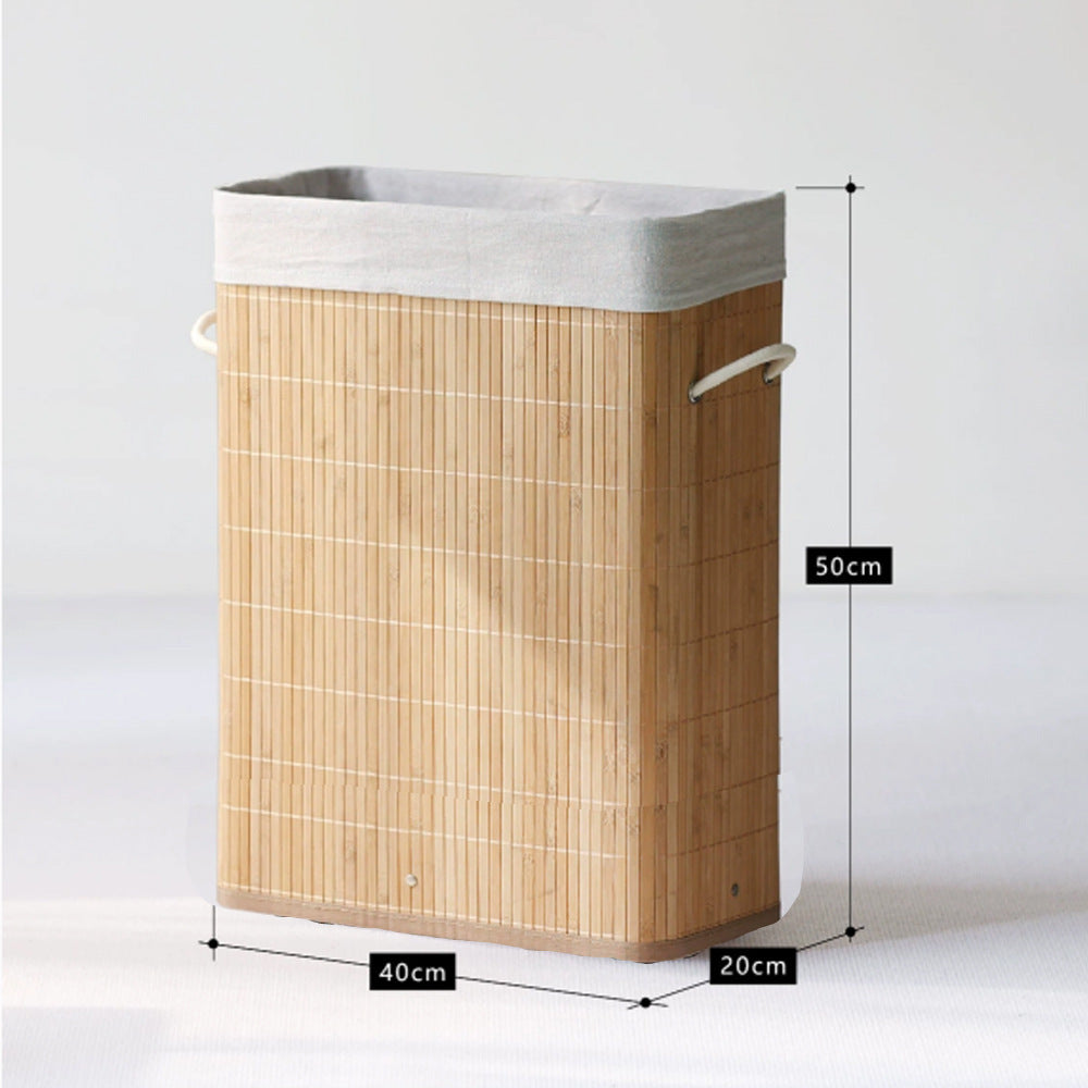 Natural Bamboo Laundry Basket with Lid Acalora