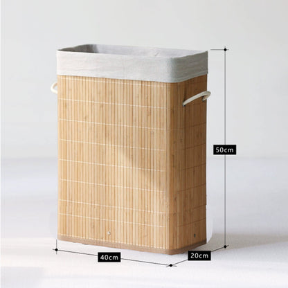 Natural Bamboo Laundry Basket with Lid Acalora