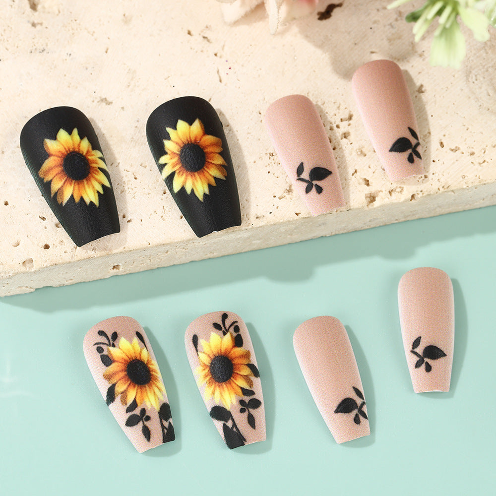 Artificial nails with sunflower motif Acalora