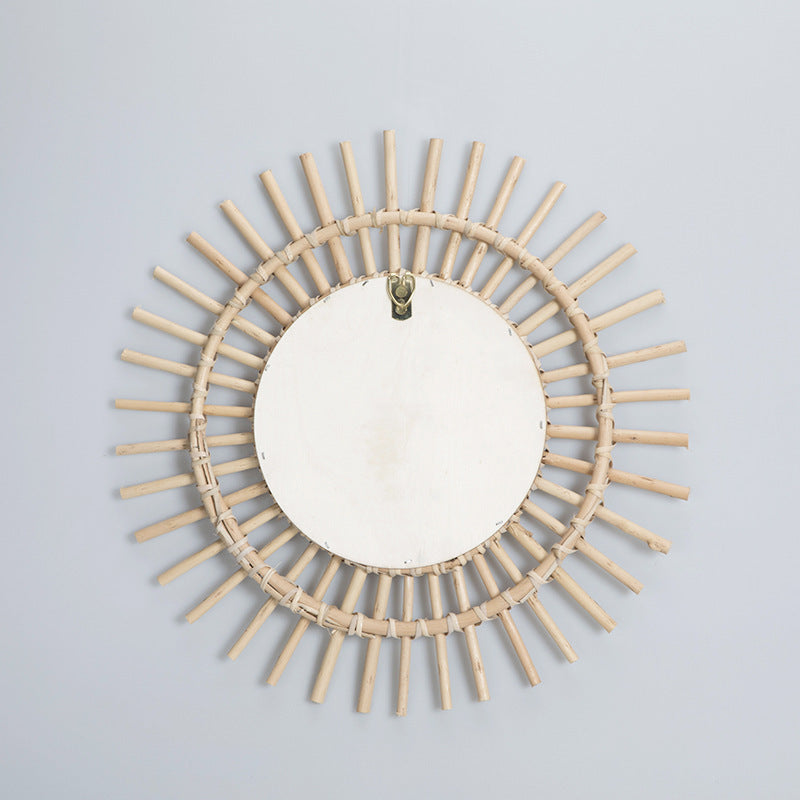 Wall mirror with wicker basket Acalora