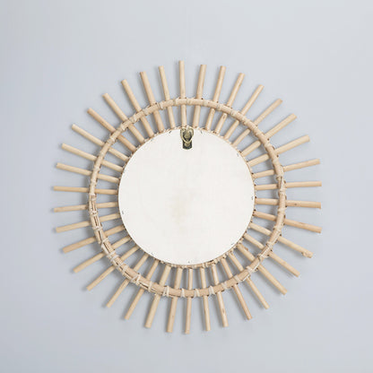 Wall mirror with wicker basket Acalora