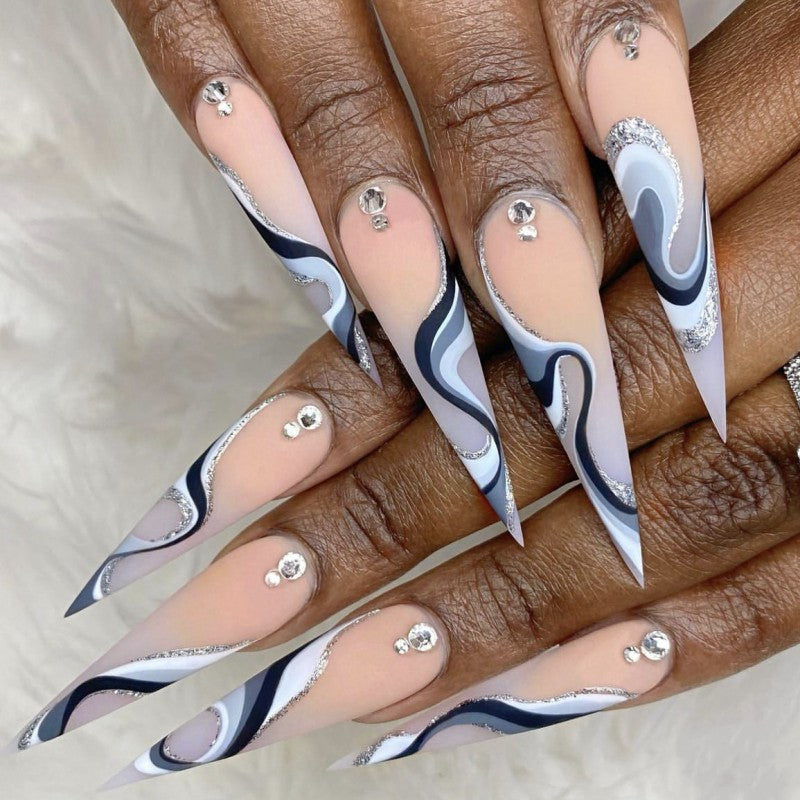Professional artificial nails with elegant designs Acalora