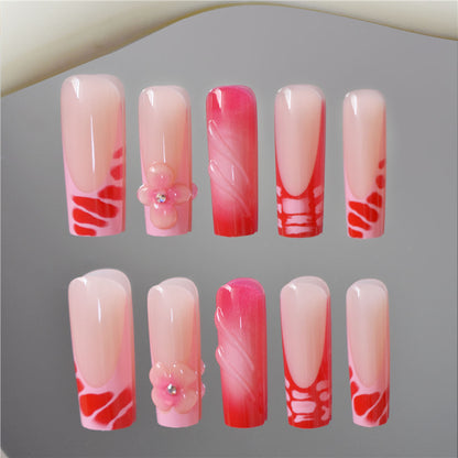 Decorative Floral Acrylic Press-On Nails Acalora