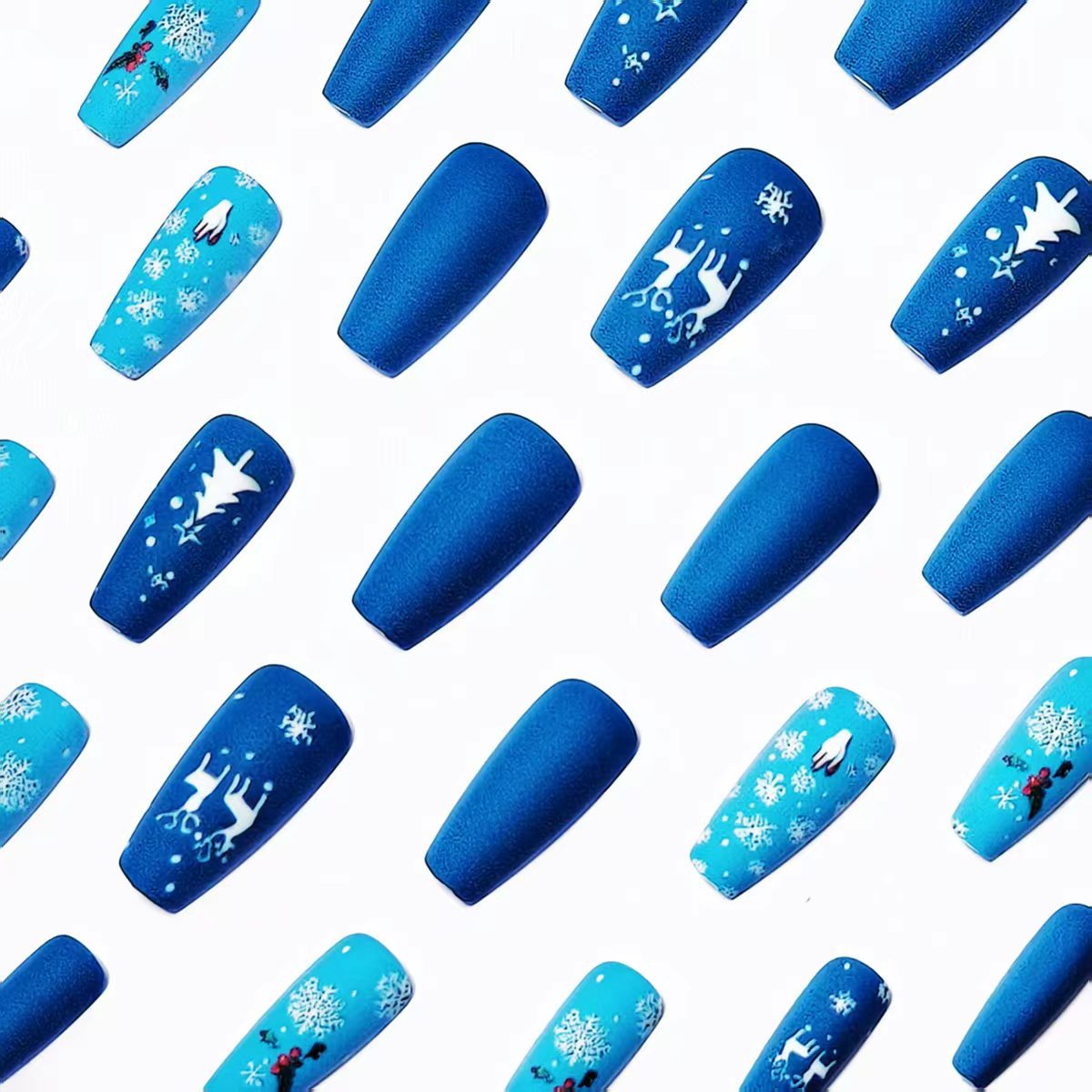 Festive Matte Nail Art Acalora