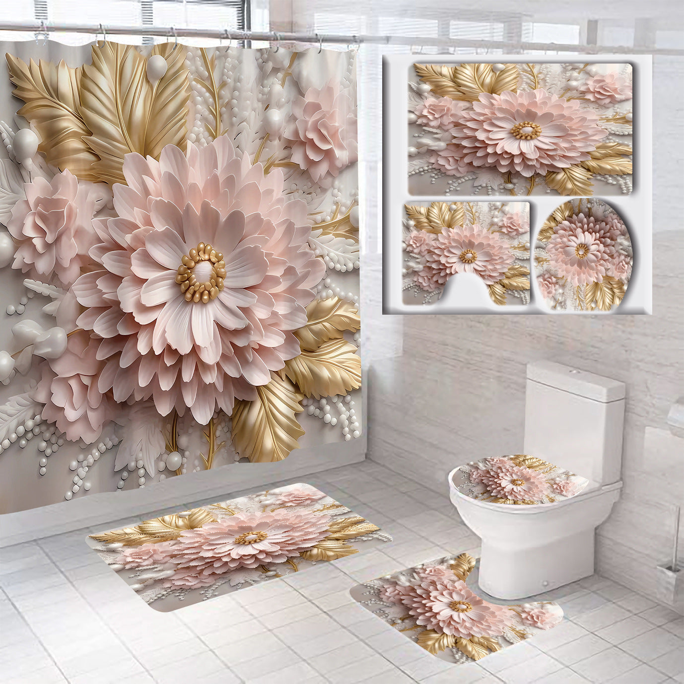 Floral Bathroom Set