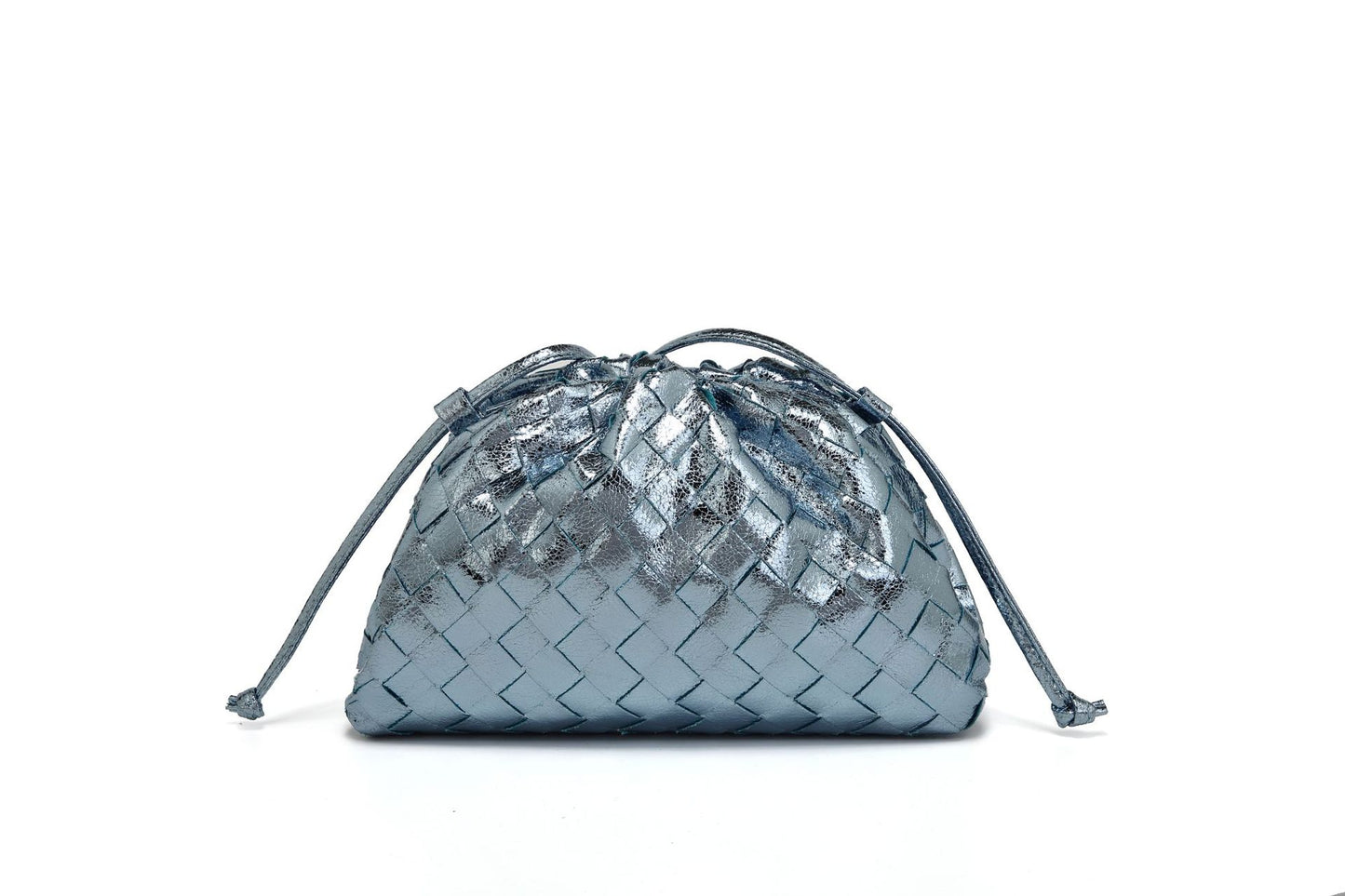 Elegant Woven Leather Bucket Bag Acalora