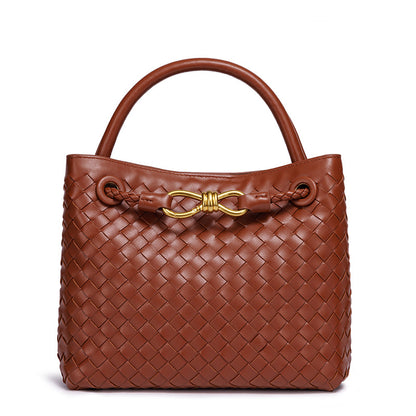 Elegant Braided Leather Tote Acalora