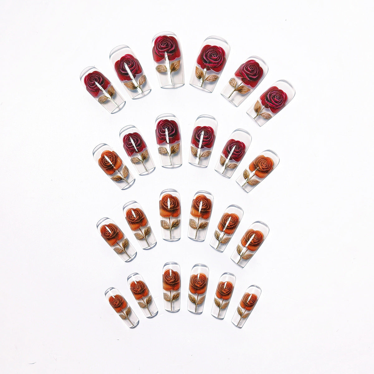 Artistic Rose-Design Nail Art Acalora