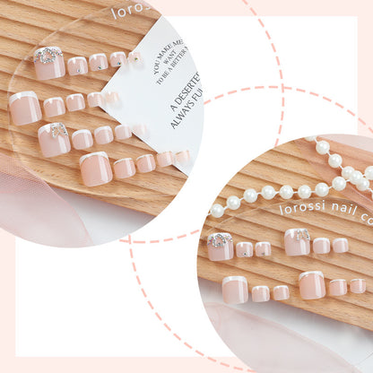 Elegantly Styled French Tip Nail Art Set Acalora