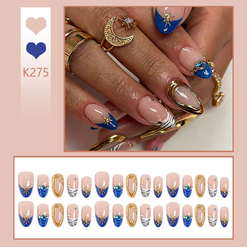 Acrylic nail set with elegant flower and glitter design Acalora