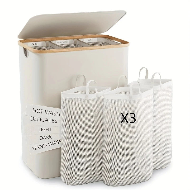 Laundry separation system with multiple compartments and lid Acalora