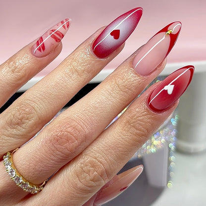 Artistic Heart Design Press-On Nails Acalora