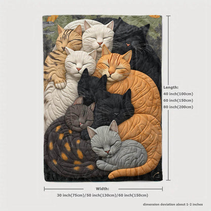Cat-Themed Plush Fleece Blanket