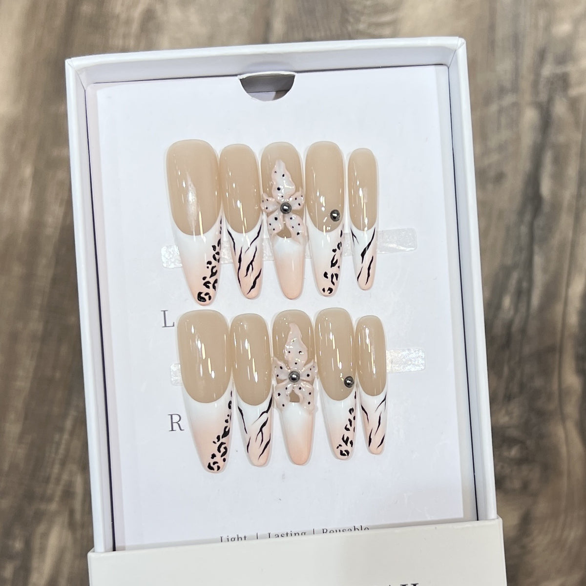 Elegant Stiletto Press-On Nail Set with Decorative Accents Acalora