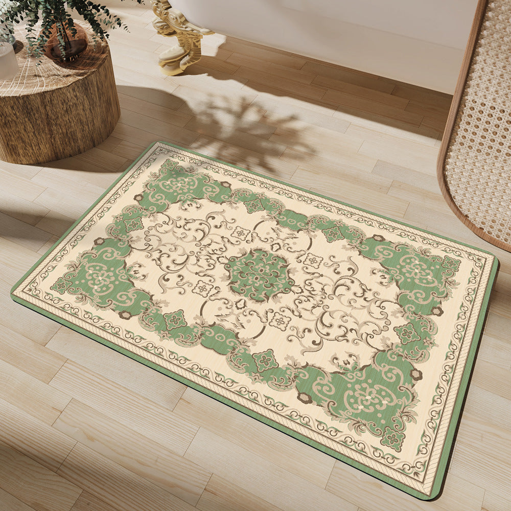 Elegant Floral Pattern Bath Mat Acalora