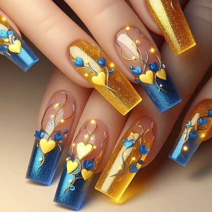 Decorative Heart-Inspired Nail Art Acalora