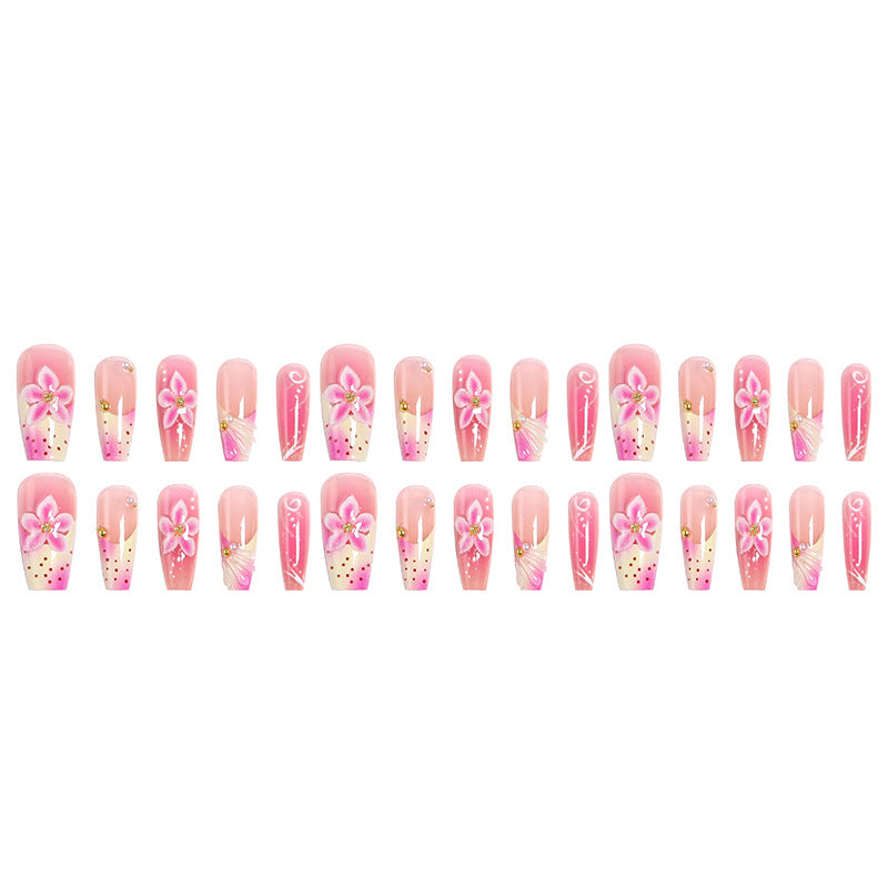 Nail art set with elegant floral motifs Acalora