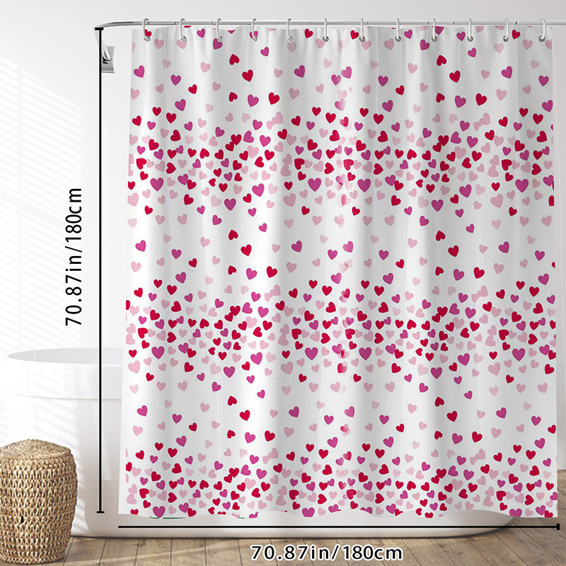 Heart Patterned Shower Curtain