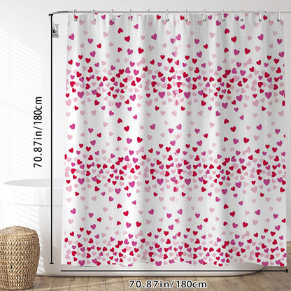 Heart Patterned Shower Curtain