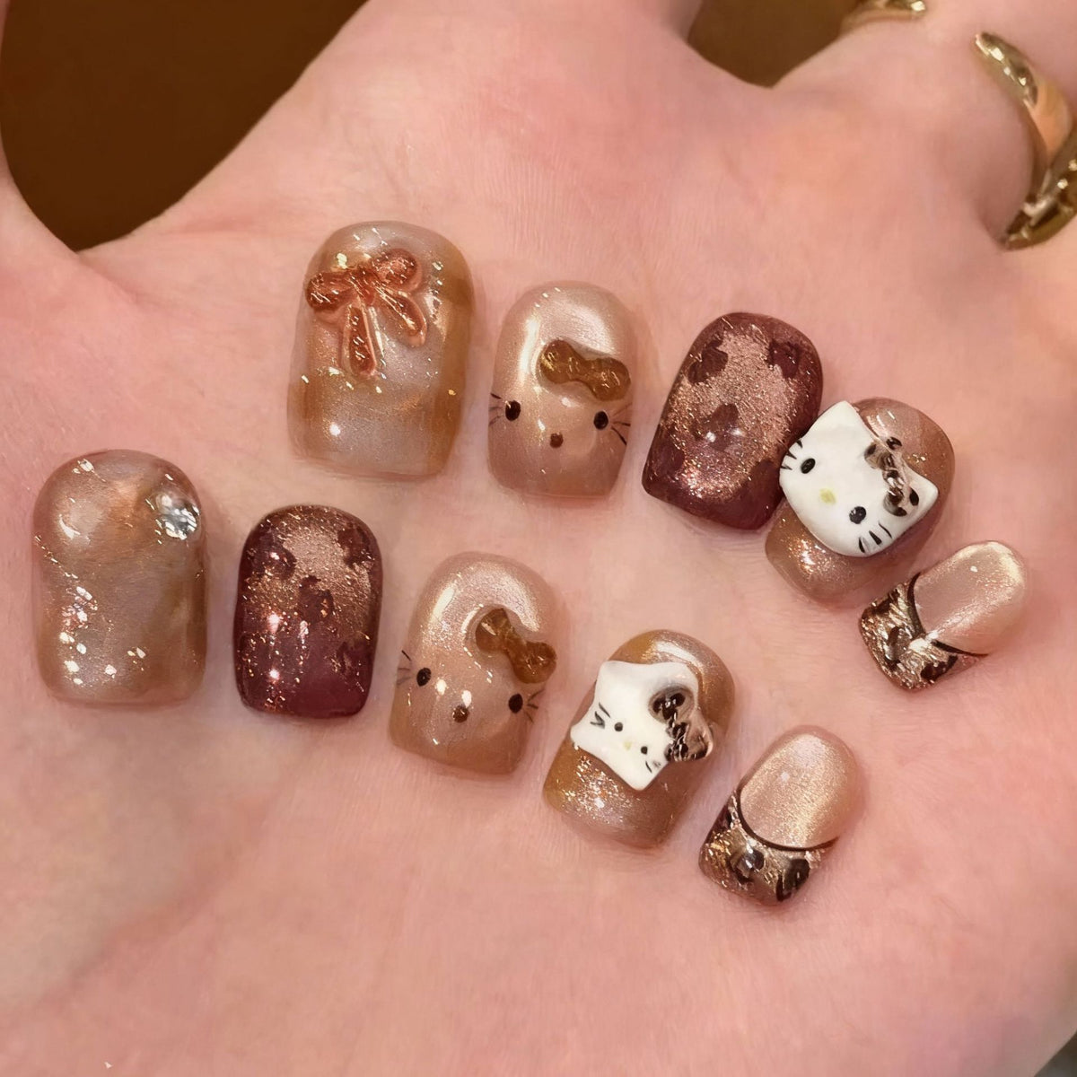 Creative artificial nails with cute animal designs Acalora