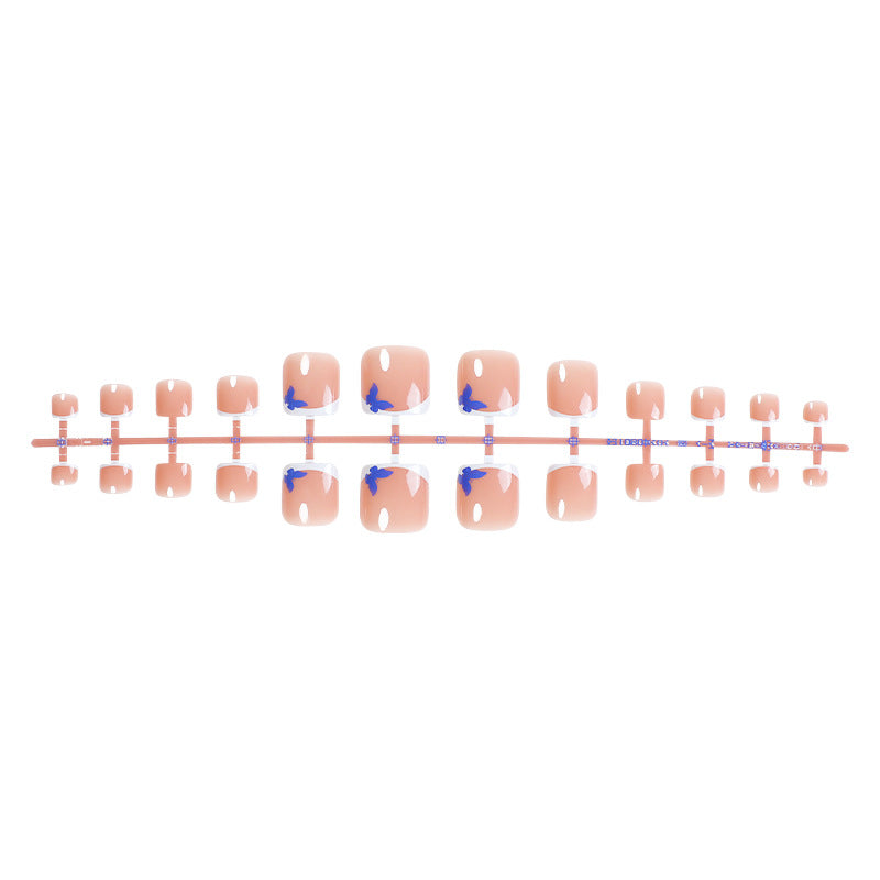 Elegant Press-On Nail Set with Whimsical Butterfly Designs Acalora