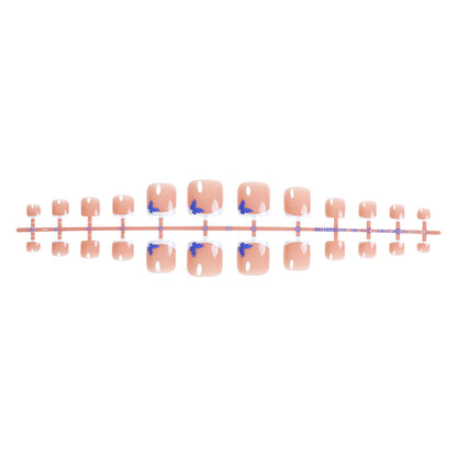 Elegant Press-On Nail Set with Whimsical Butterfly Designs Acalora